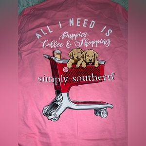 Simply Southern long sleeve T shirt! Shopping, coffee , puppies BNWT SIZE SMALL